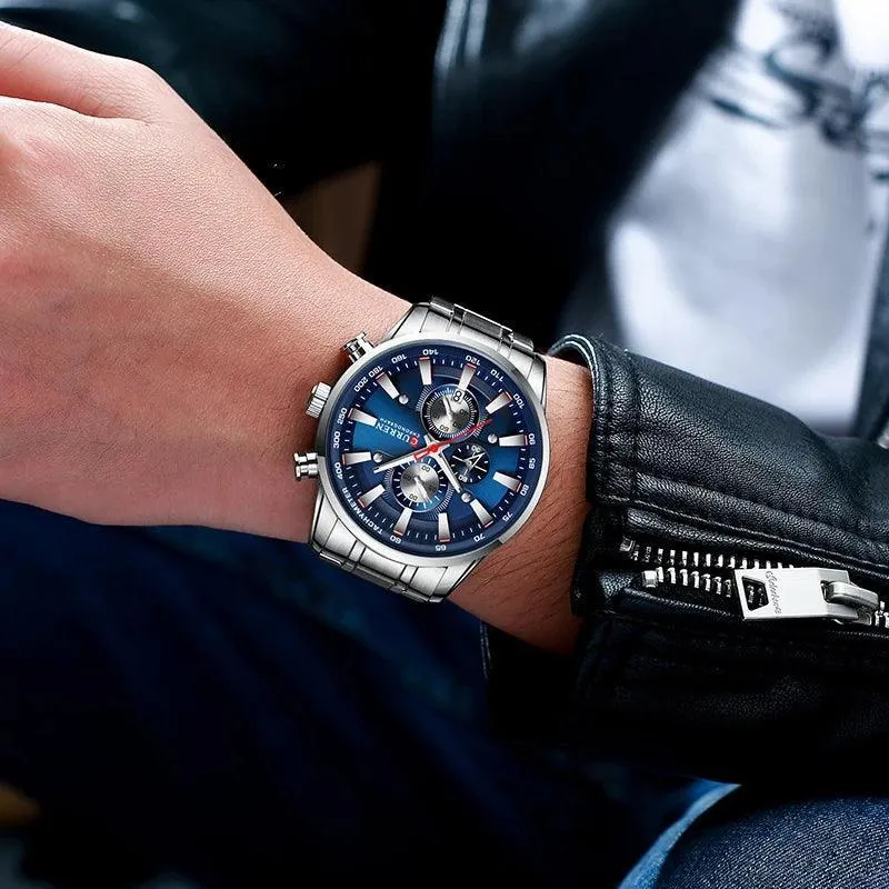 CURREN Chronograph Watch: Stylish Waterproof Sport Timepiece for Gentlemen on the Go