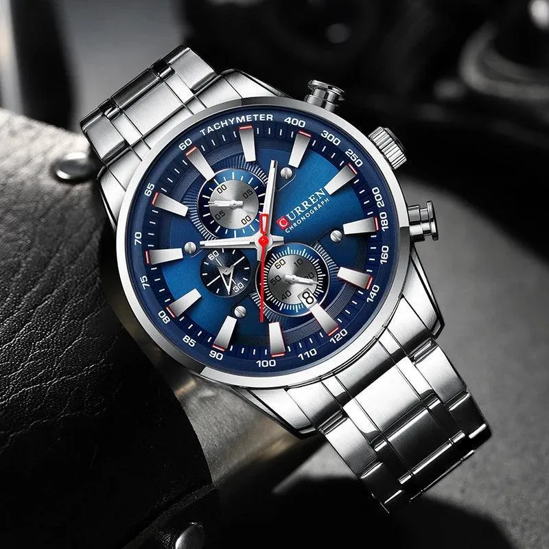 CURREN Chronograph Watch: Stylish Waterproof Sport Timepiece for Gentlemen on the Go