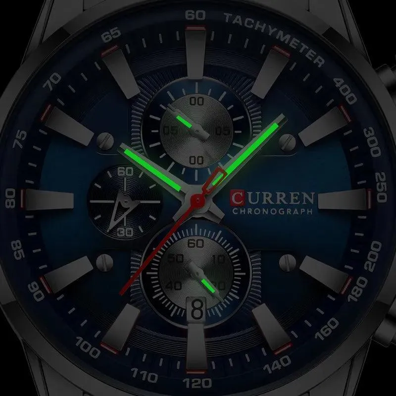 CURREN Chronograph Watch: Stylish Waterproof Sport Timepiece for Gentlemen on the Go
