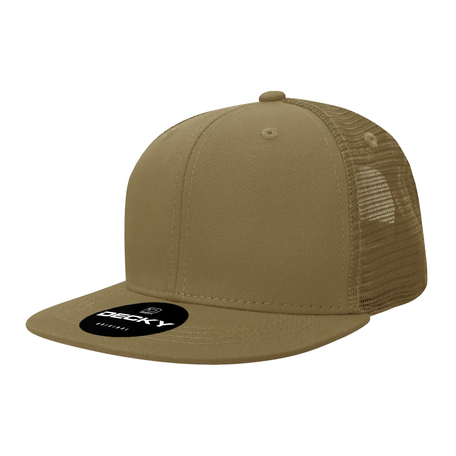 Decky 1052 Blank 6 Panel Trucker Hat, Flat Bill Snapback - CASE Pricing