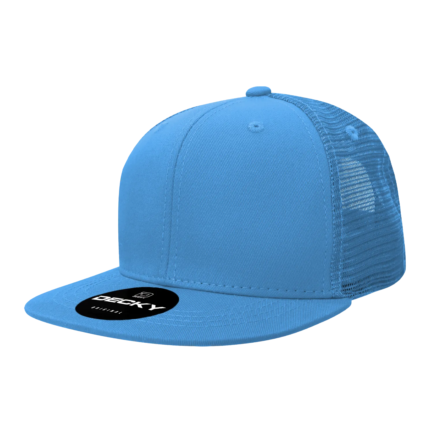 Decky 1052 Blank 6 Panel Trucker Hat, Flat Bill Snapback - CASE Pricing