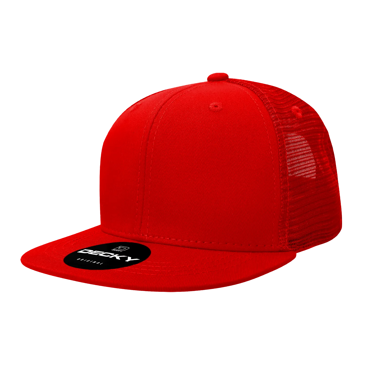 Decky 1052 Blank 6 Panel Trucker Hat, Flat Bill Snapback - CASE Pricing