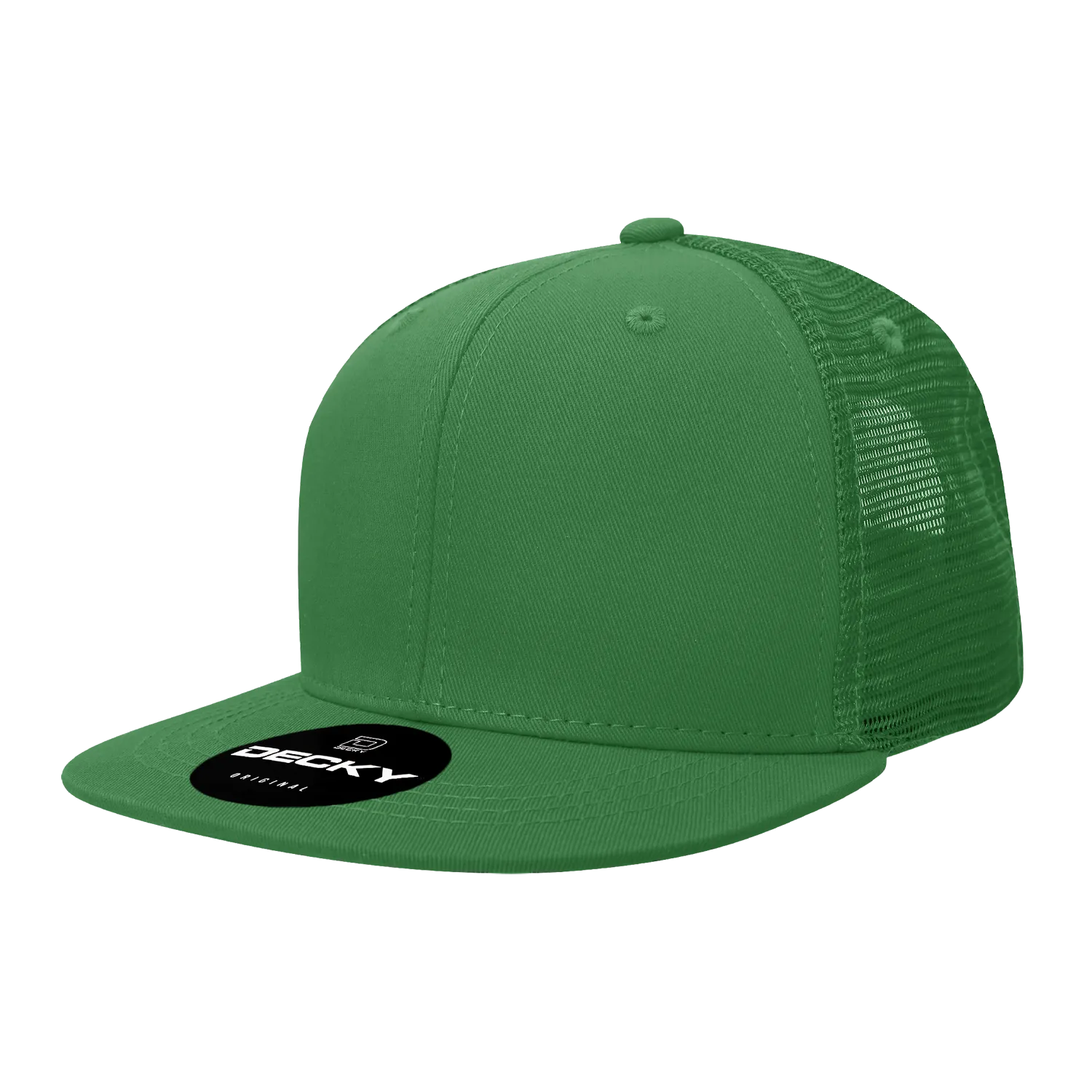 Decky 1052 Blank 6 Panel Trucker Hat, Flat Bill Snapback - CASE Pricing