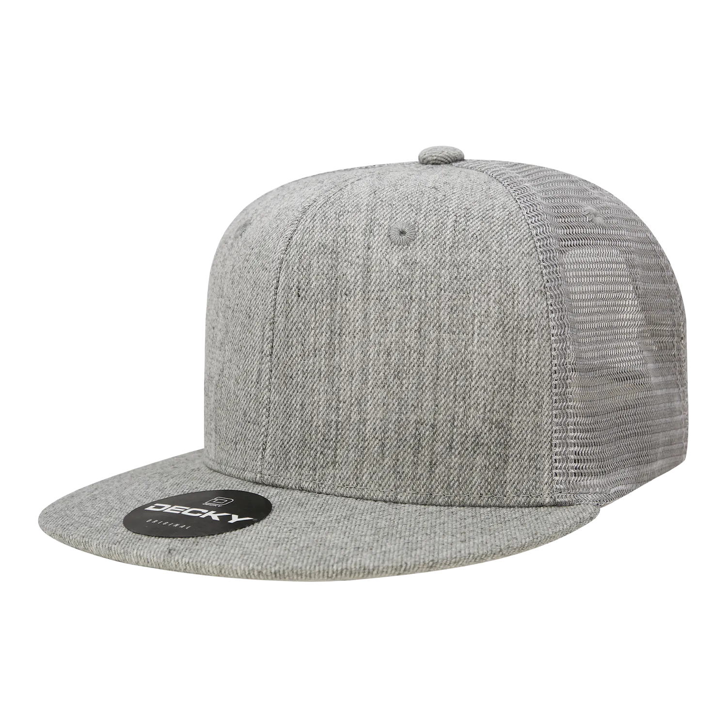 Decky 1052 Blank 6 Panel Trucker Hat, Flat Bill Snapback - CASE Pricing
