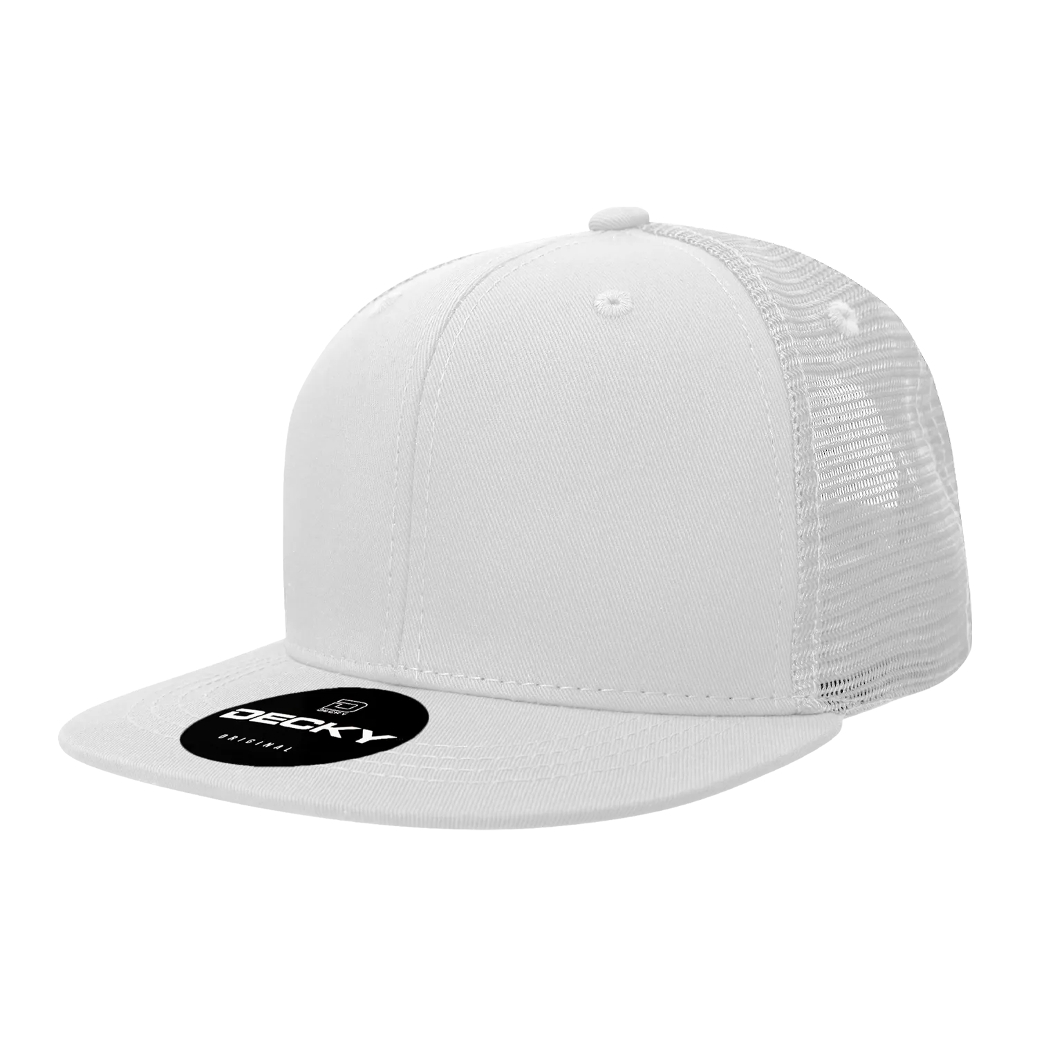 Decky 1052 Blank 6 Panel Trucker Hat, Flat Bill Snapback - CASE Pricing