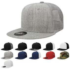 Decky 1052 Blank 6 Panel Trucker Hat, Flat Bill Snapback - CASE Pricing