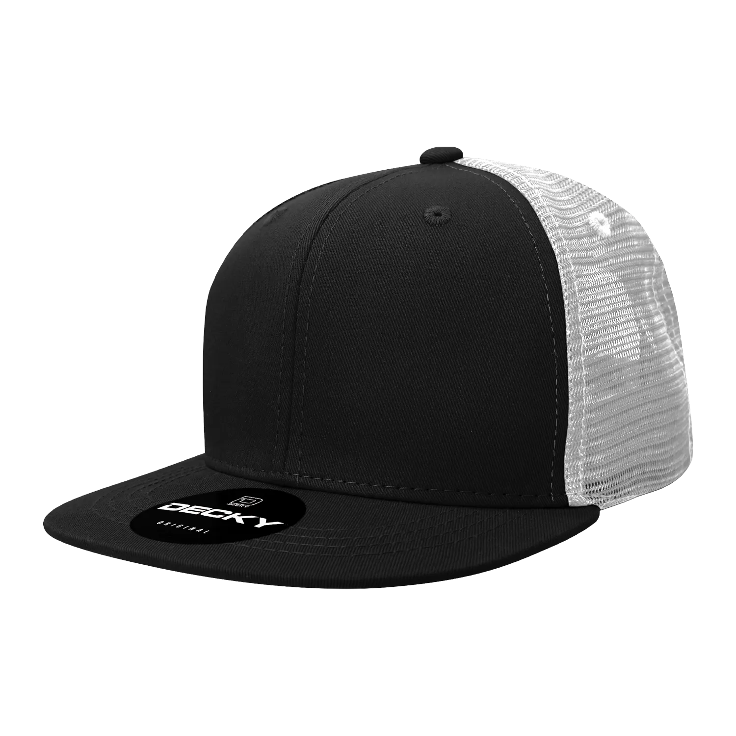 Decky 1052 Blank 6 Panel Trucker Hat, Flat Bill Snapback - CASE Pricing