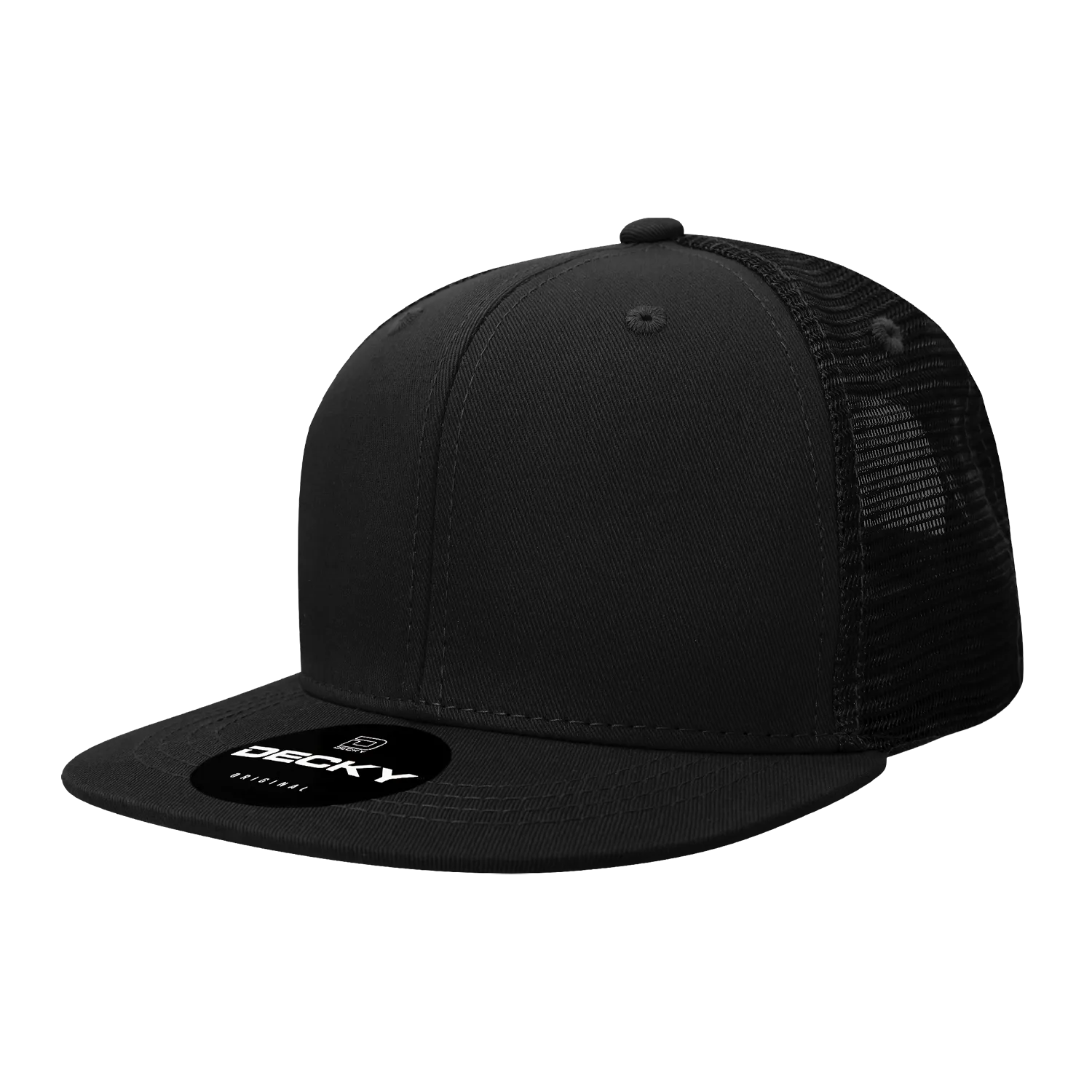 Decky 1052 Blank 6 Panel Trucker Hat, Flat Bill Snapback - CASE Pricing