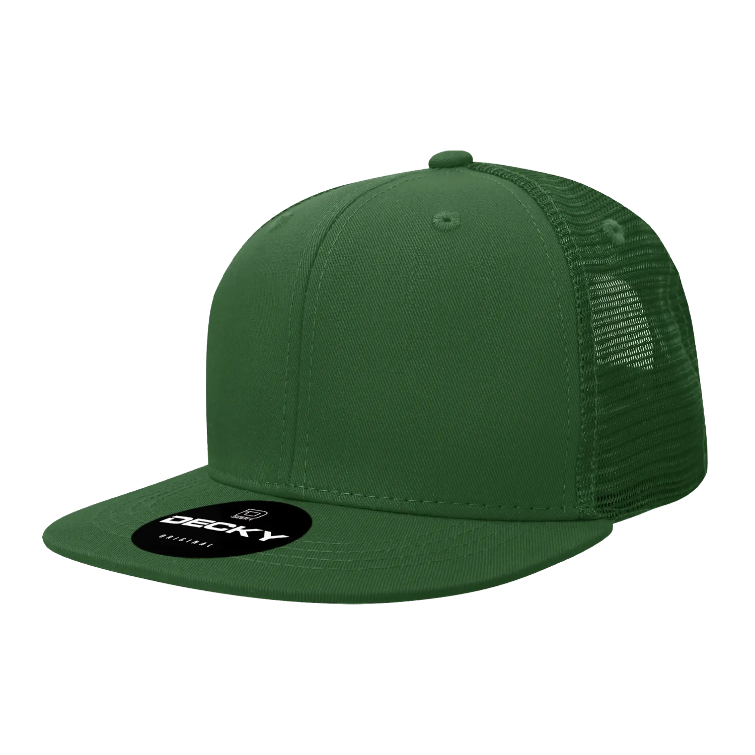 Decky 1052 Blank 6 Panel Trucker Hat, Flat Bill Snapback - CASE Pricing