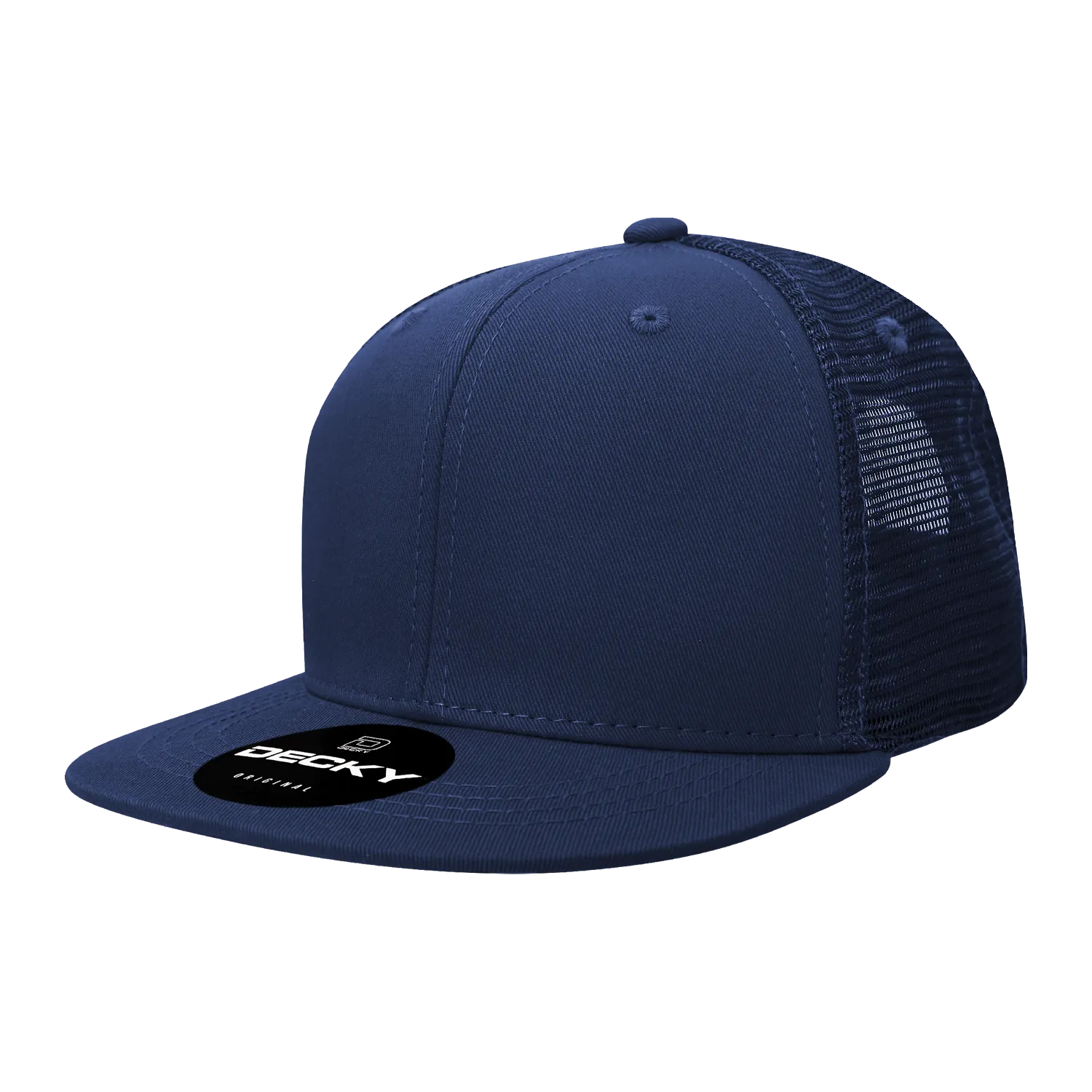 Decky 1052 Blank 6 Panel Trucker Hat, Flat Bill Snapback - CASE Pricing