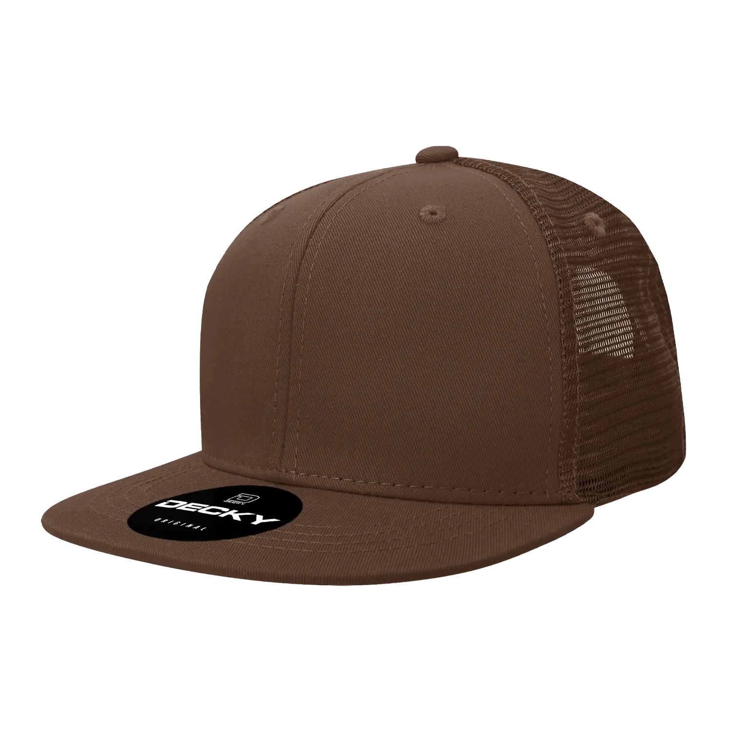 Decky 1052 Blank 6 Panel Trucker Hat, Flat Bill Snapback - CASE Pricing