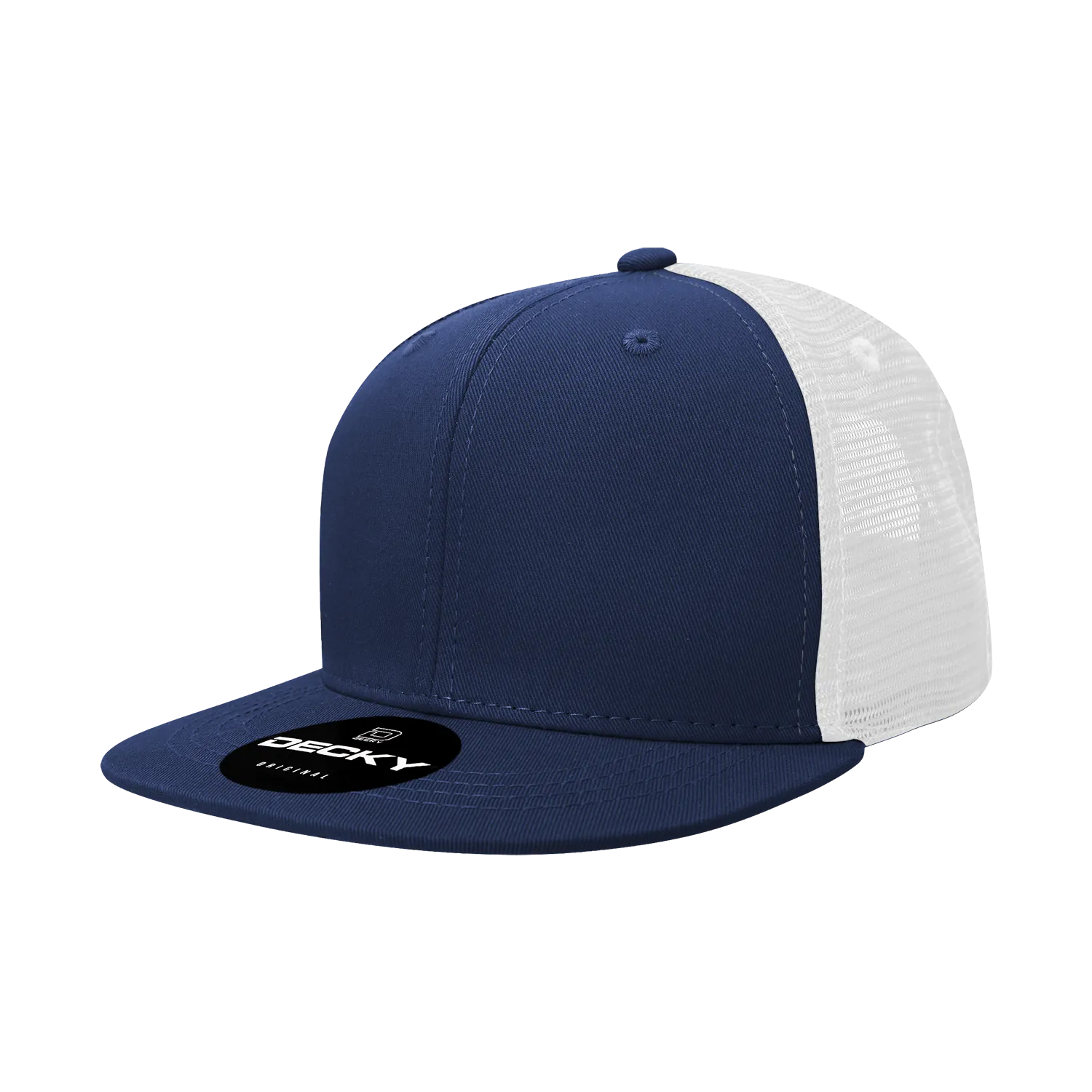 Decky 1052 Blank 6 Panel Trucker Hat, Flat Bill Snapback - CASE Pricing