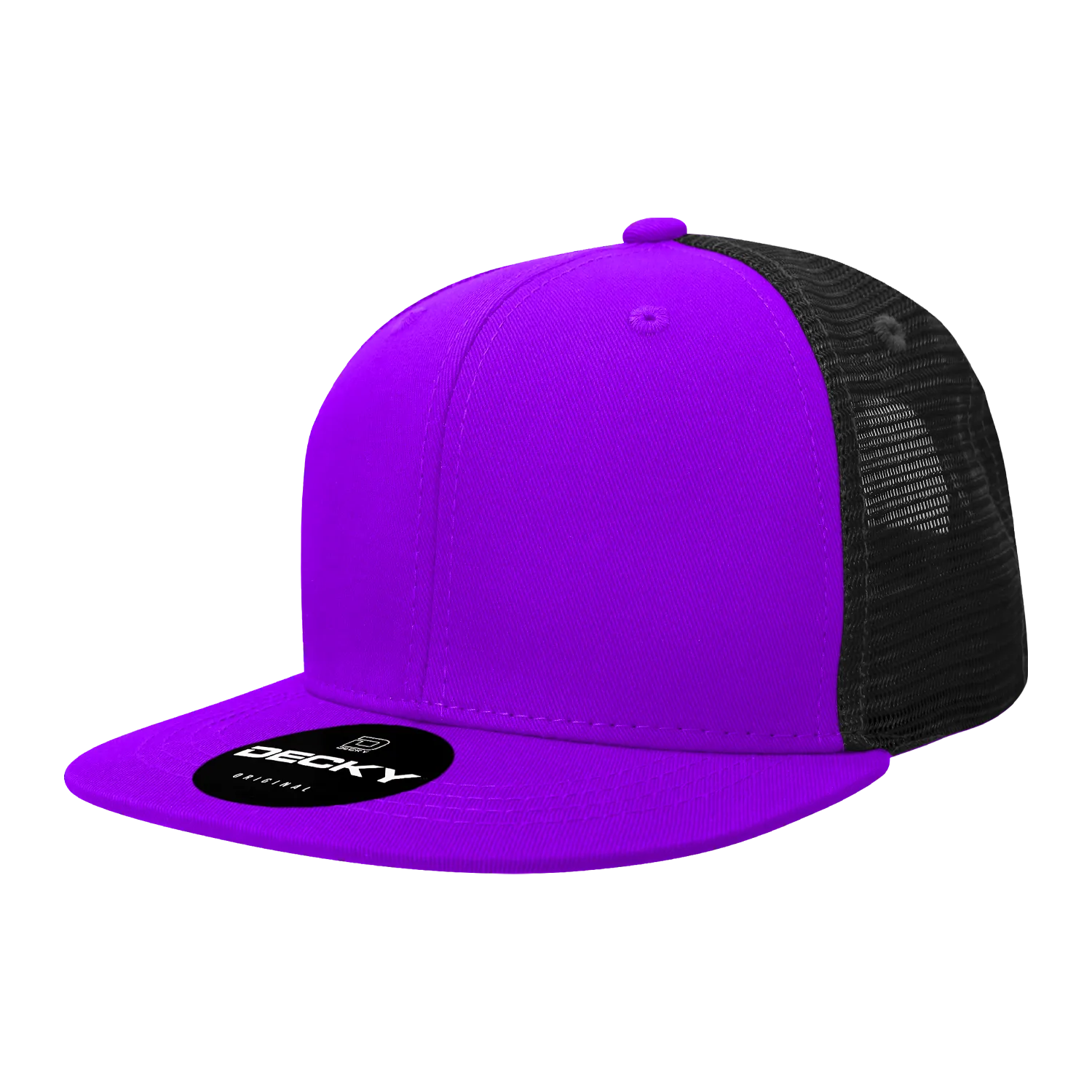 Decky 1052 Blank 6 Panel Trucker Hat, Flat Bill Snapback - CASE Pricing