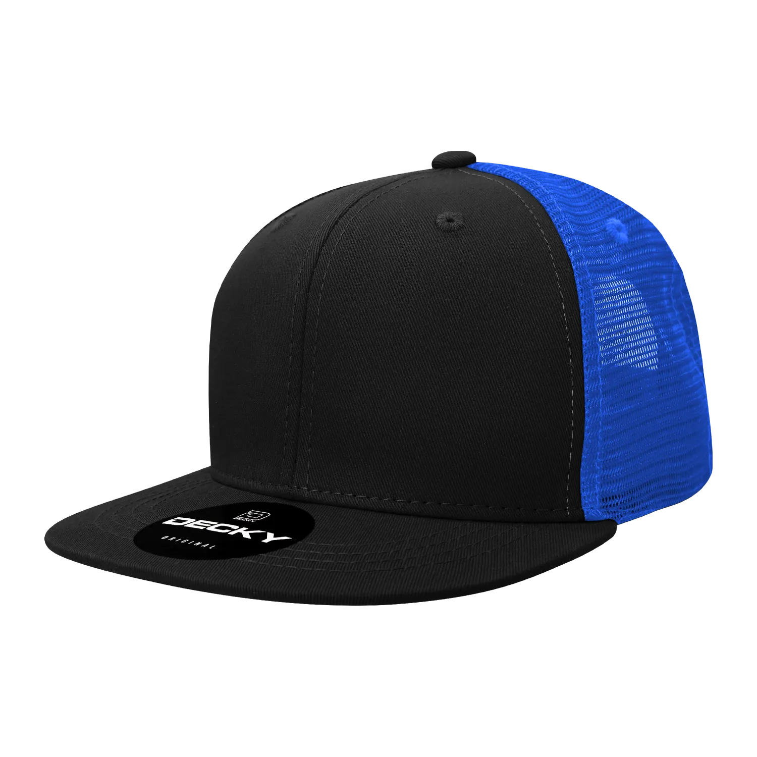 Decky 1052 Blank 6 Panel Trucker Hat, Flat Bill Snapback - CASE Pricing