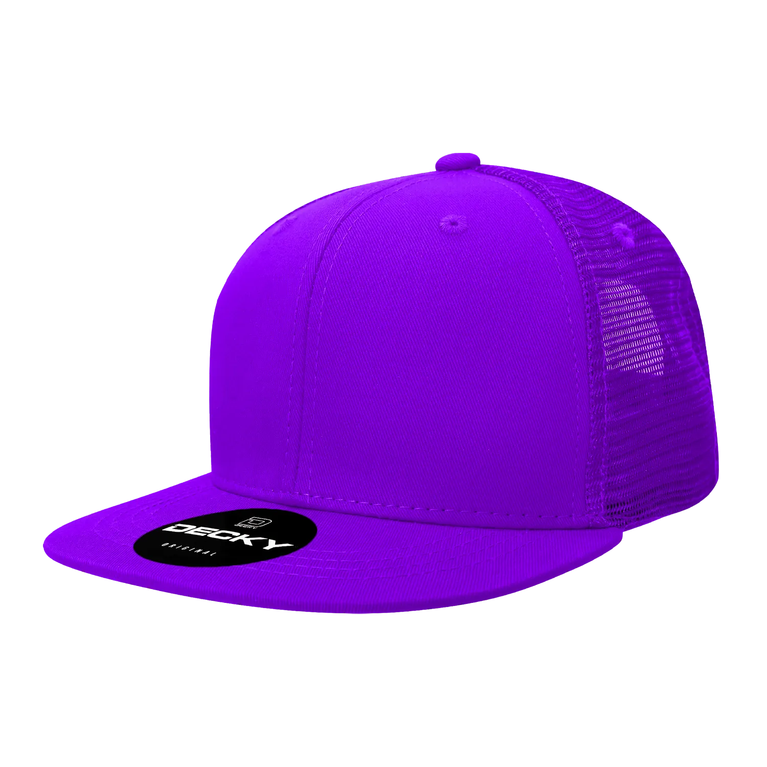 Decky 1052 Blank 6 Panel Trucker Hat, Flat Bill Snapback - CASE Pricing