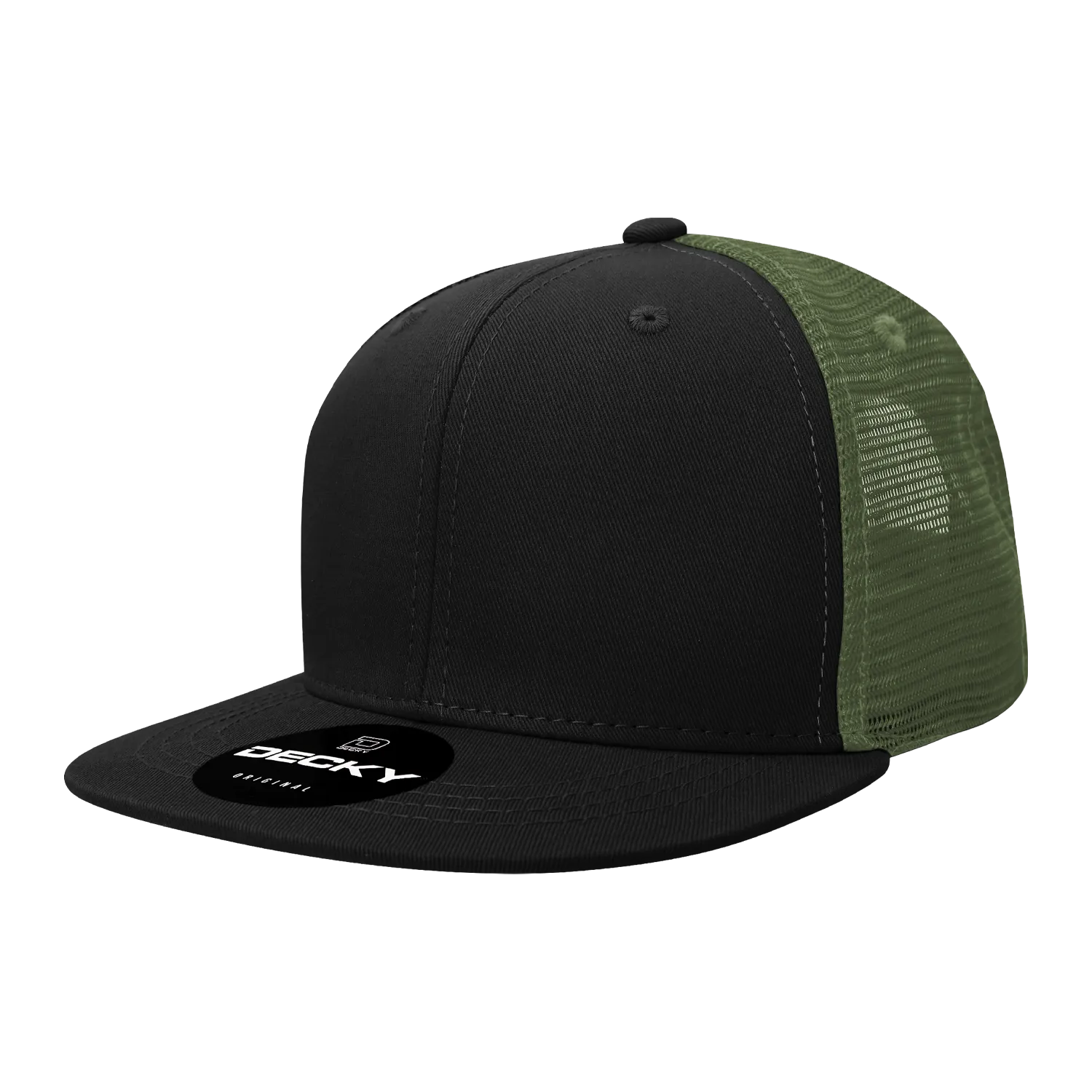 Decky 1052 Blank 6 Panel Trucker Hat, Flat Bill Snapback - CASE Pricing