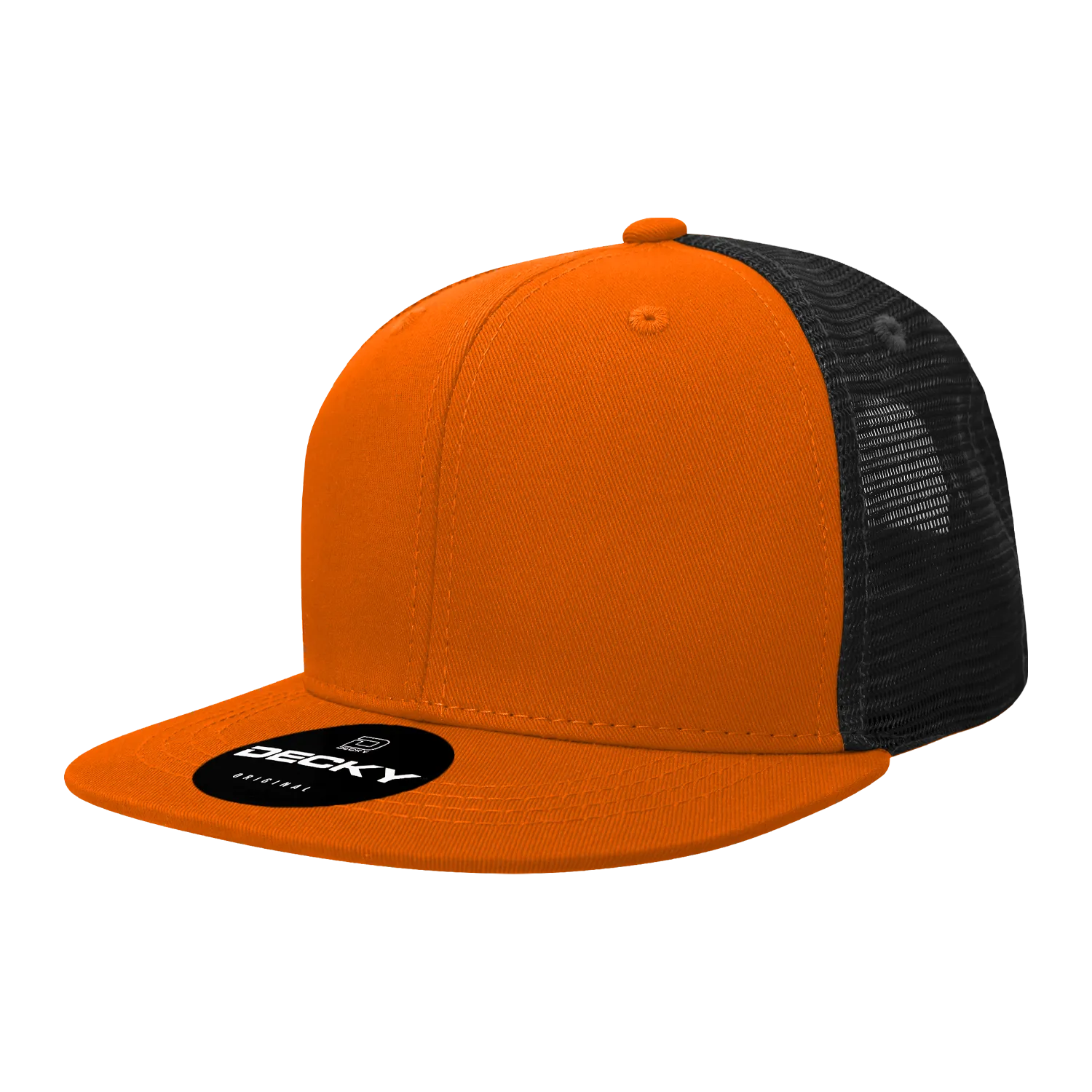 Decky 1052 Blank 6 Panel Trucker Hat, Flat Bill Snapback - CASE Pricing
