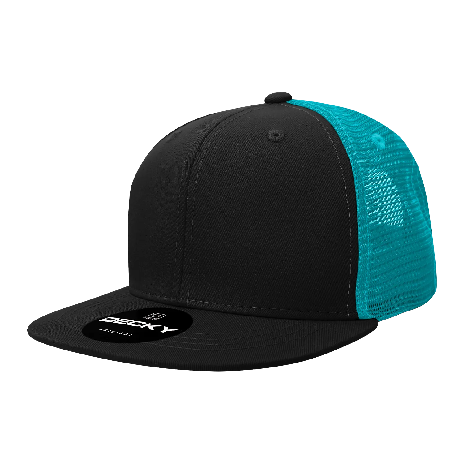 Decky 1052 Blank 6 Panel Trucker Hat, Flat Bill Snapback - CASE Pricing