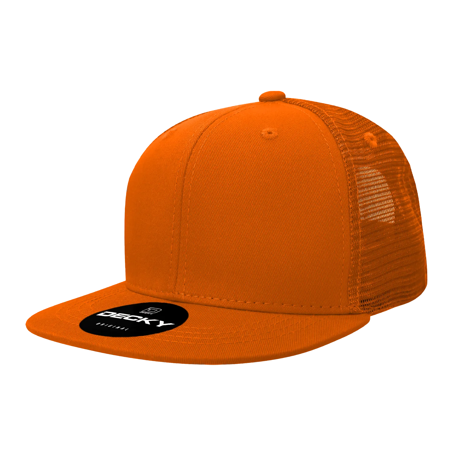 Decky 1052 Blank 6 Panel Trucker Hat, Flat Bill Snapback - CASE Pricing