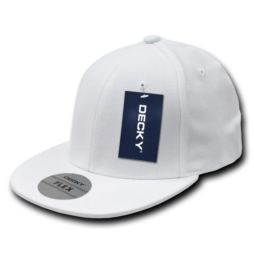 Decky 872 Flat Bill Flex Hat, Structured Flex Cap