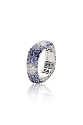 Diamond Blue Sapphire Ghost Belt Ring