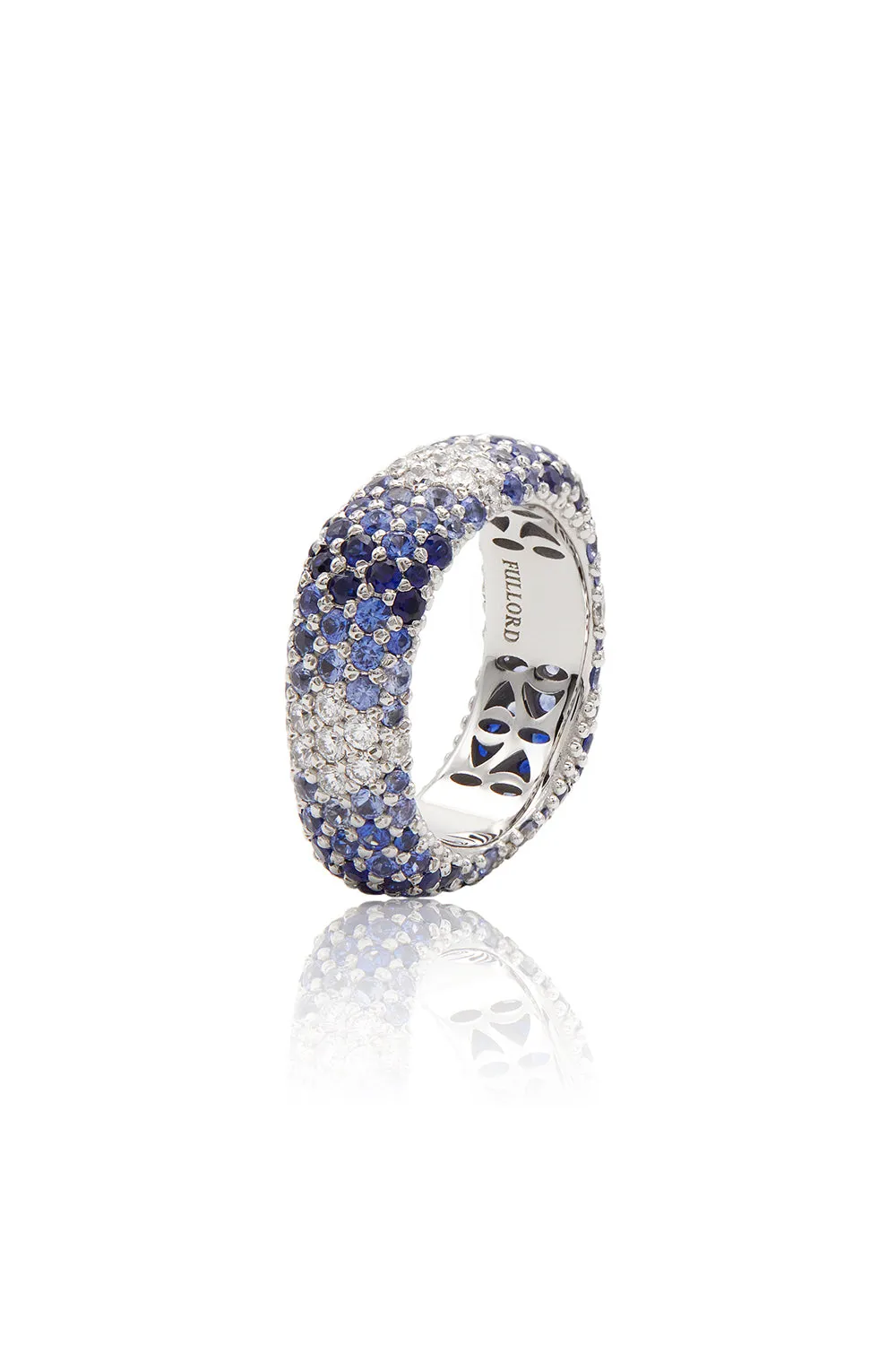 Diamond Blue Sapphire Ghost Belt Ring
