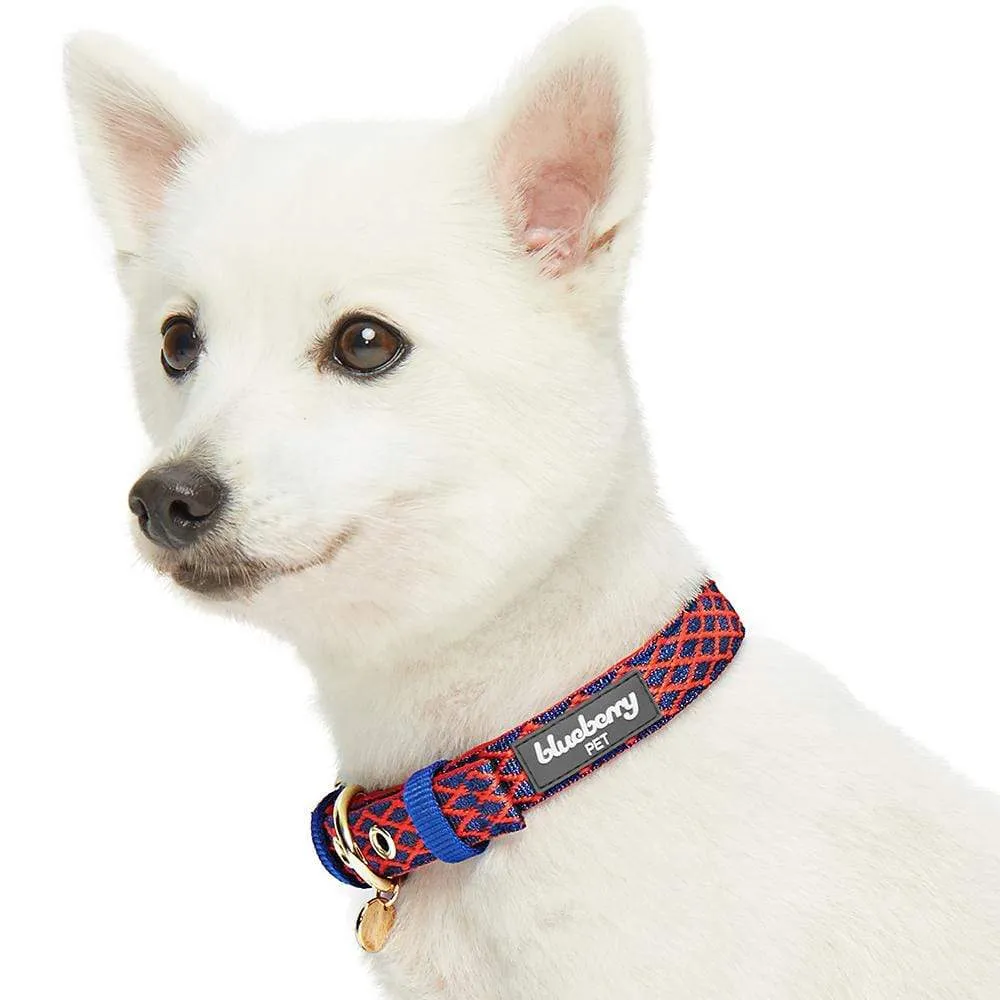 Diamond Pattern Padded Dog Collar