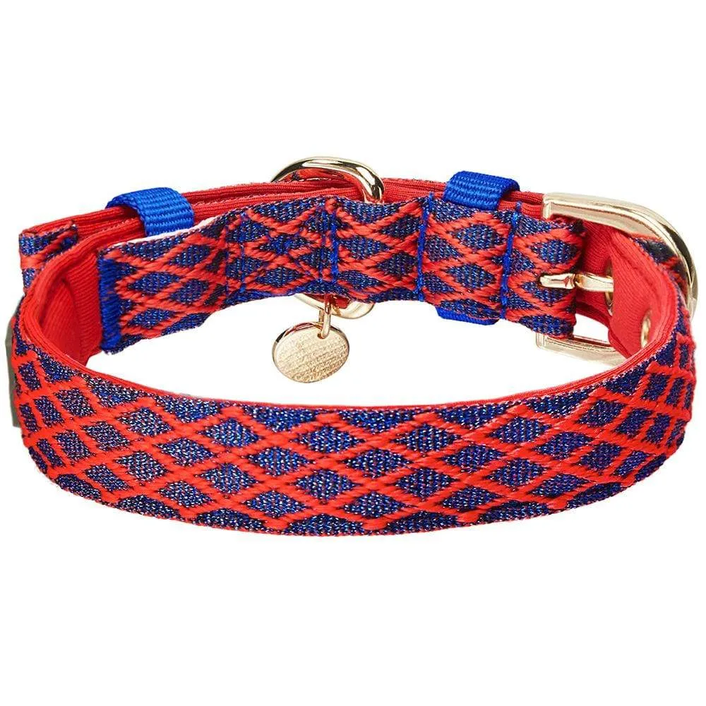 Diamond Pattern Padded Dog Collar