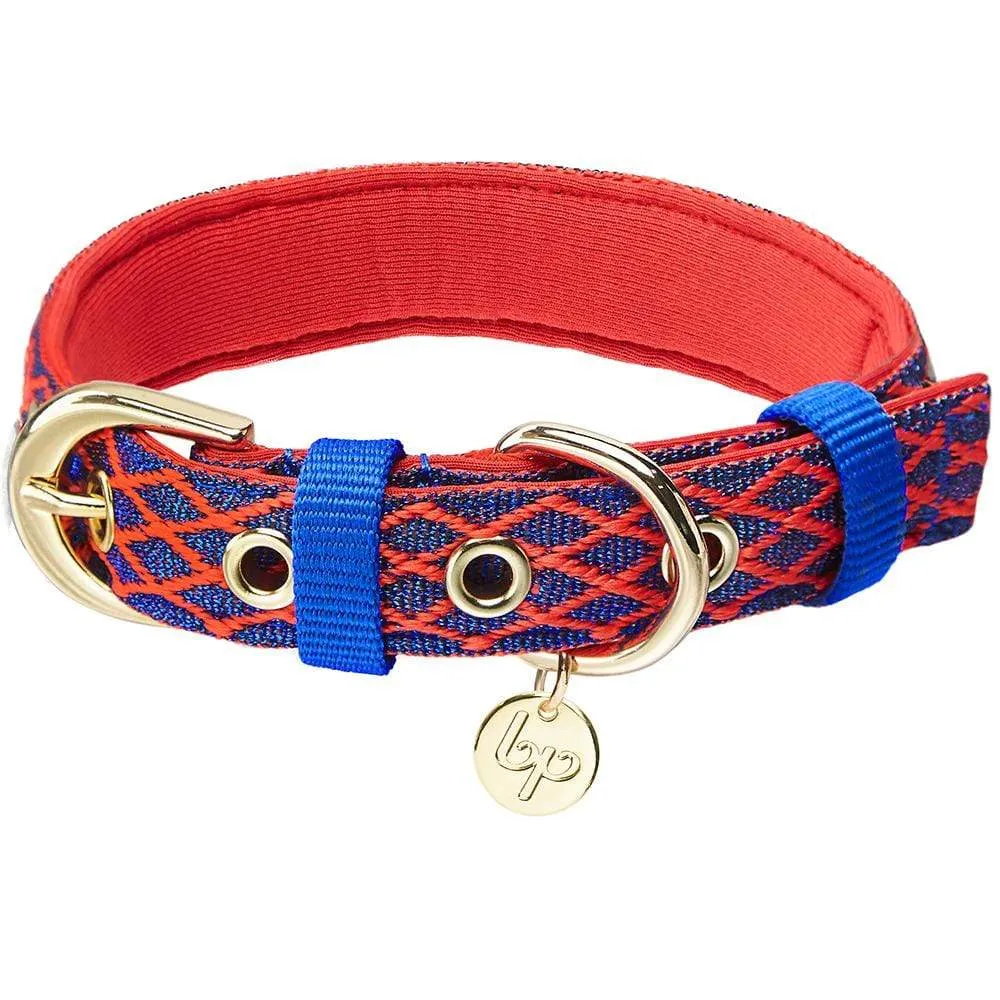 Diamond Pattern Padded Dog Collar