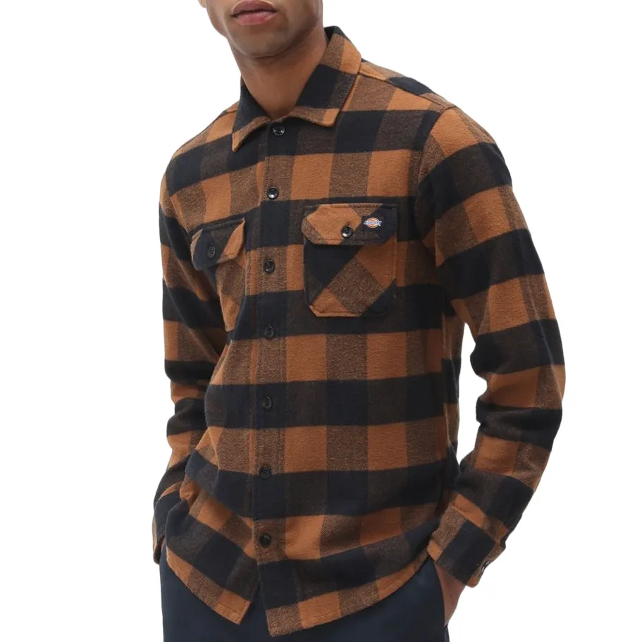 Dickies camica da adulto unisex in flanella di cotone New Sacramento DK0A4XDZB00 marrone