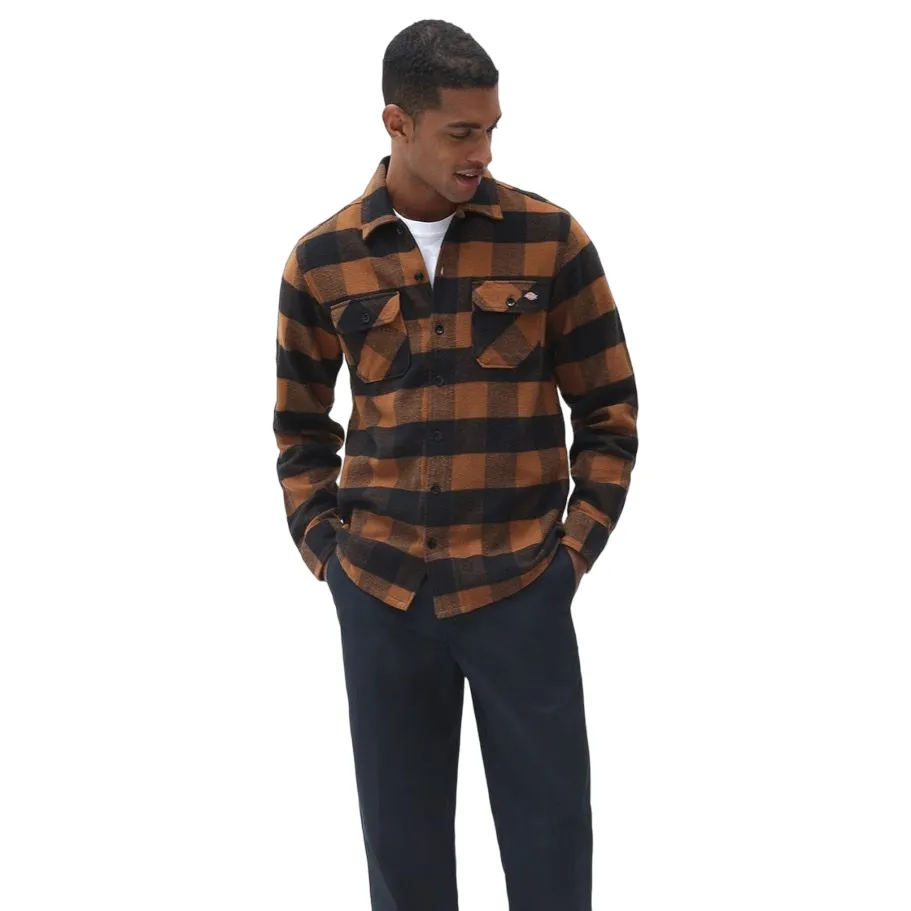 Dickies camica da adulto unisex in flanella di cotone New Sacramento DK0A4XDZB00 marrone