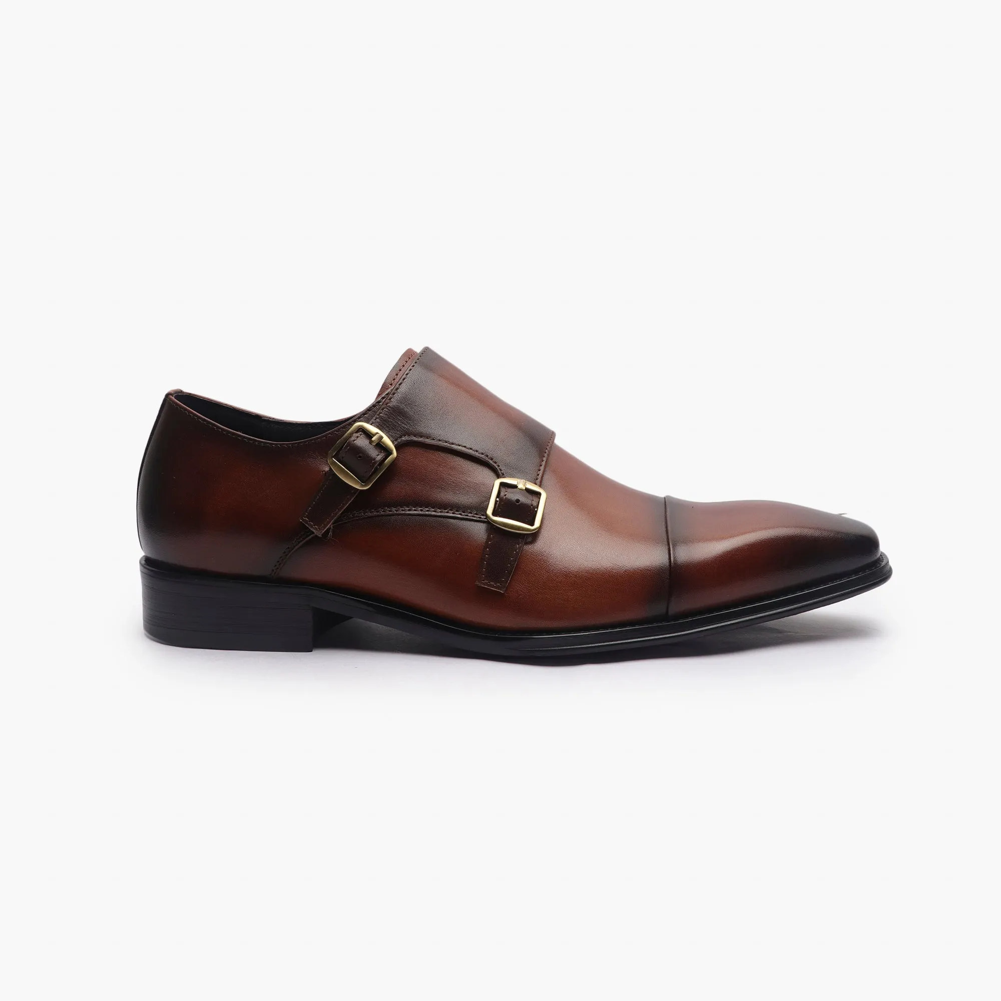 Double Buckle Monk Strap Patina