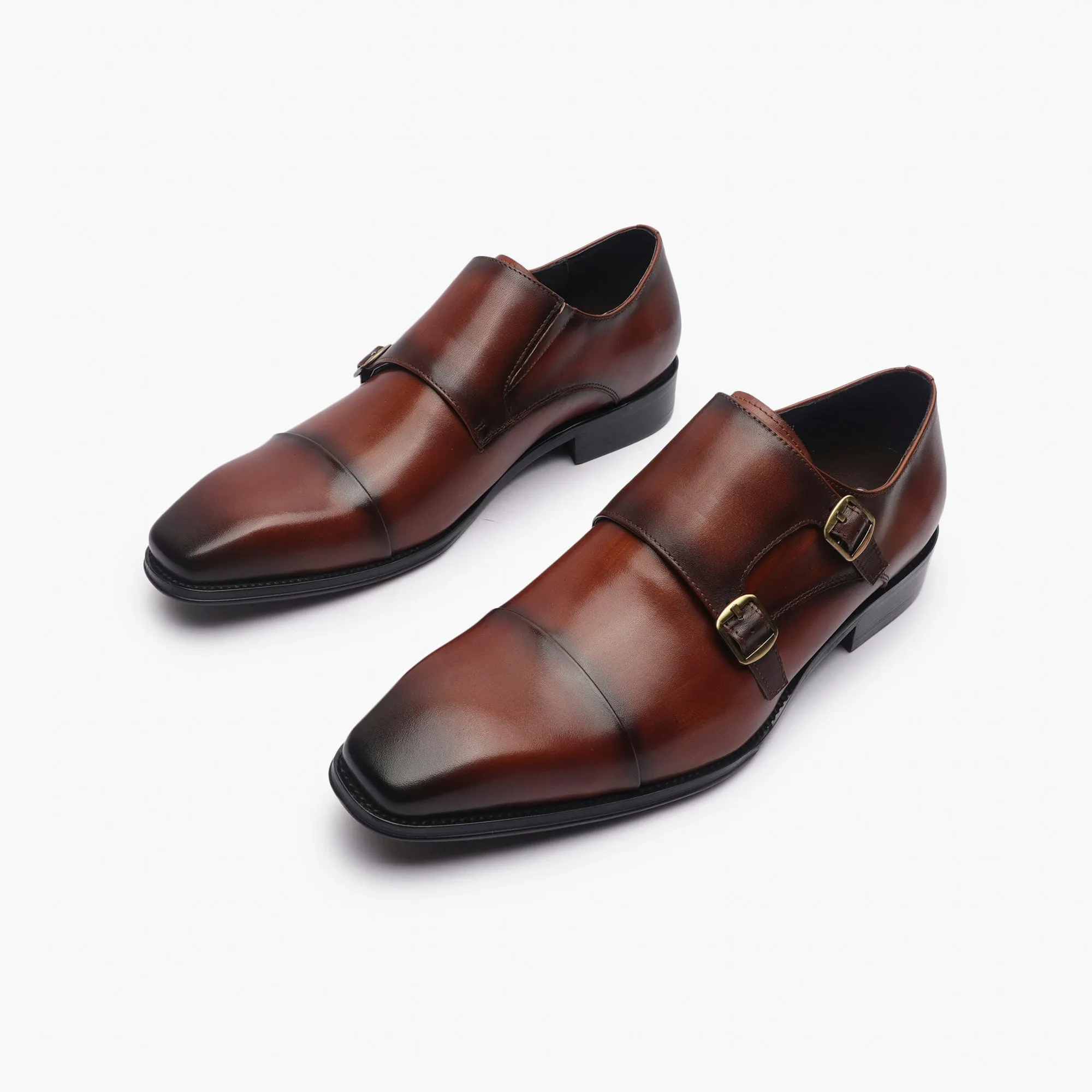 Double Buckle Monk Strap Patina