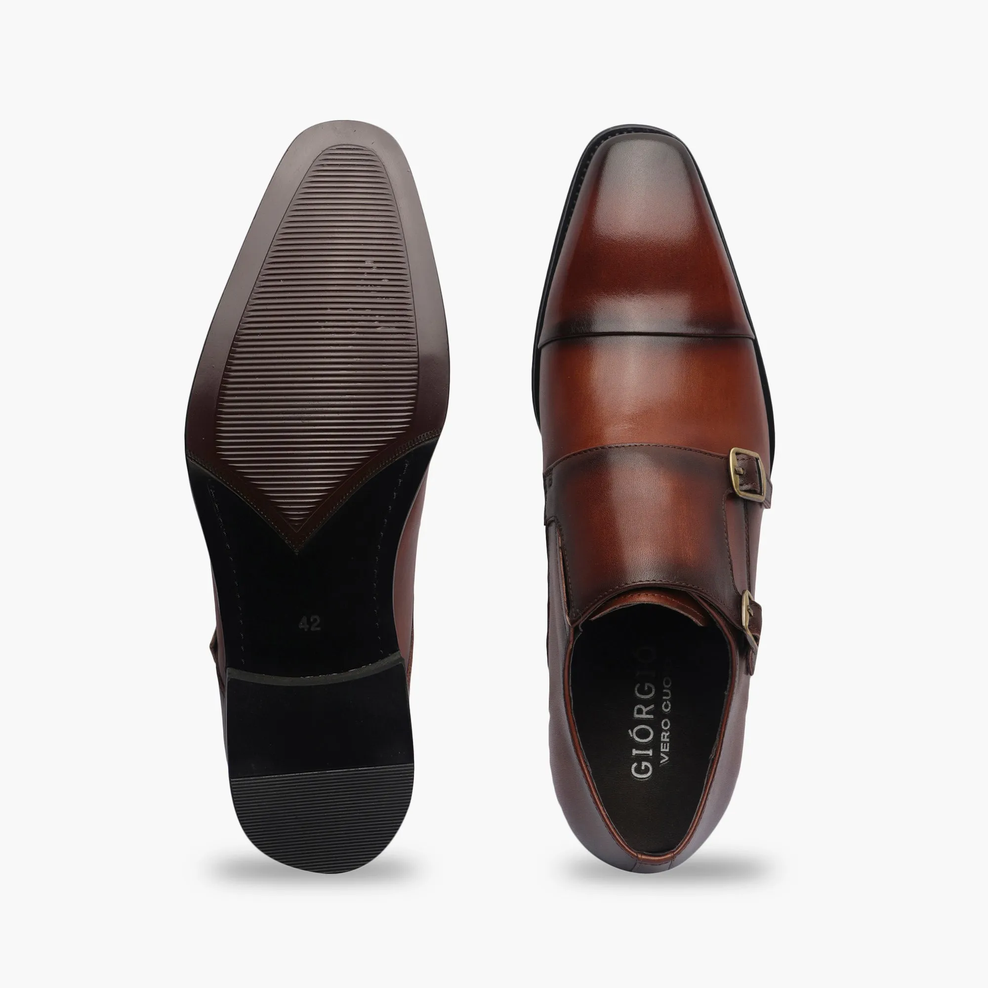 Double Buckle Monk Strap Patina