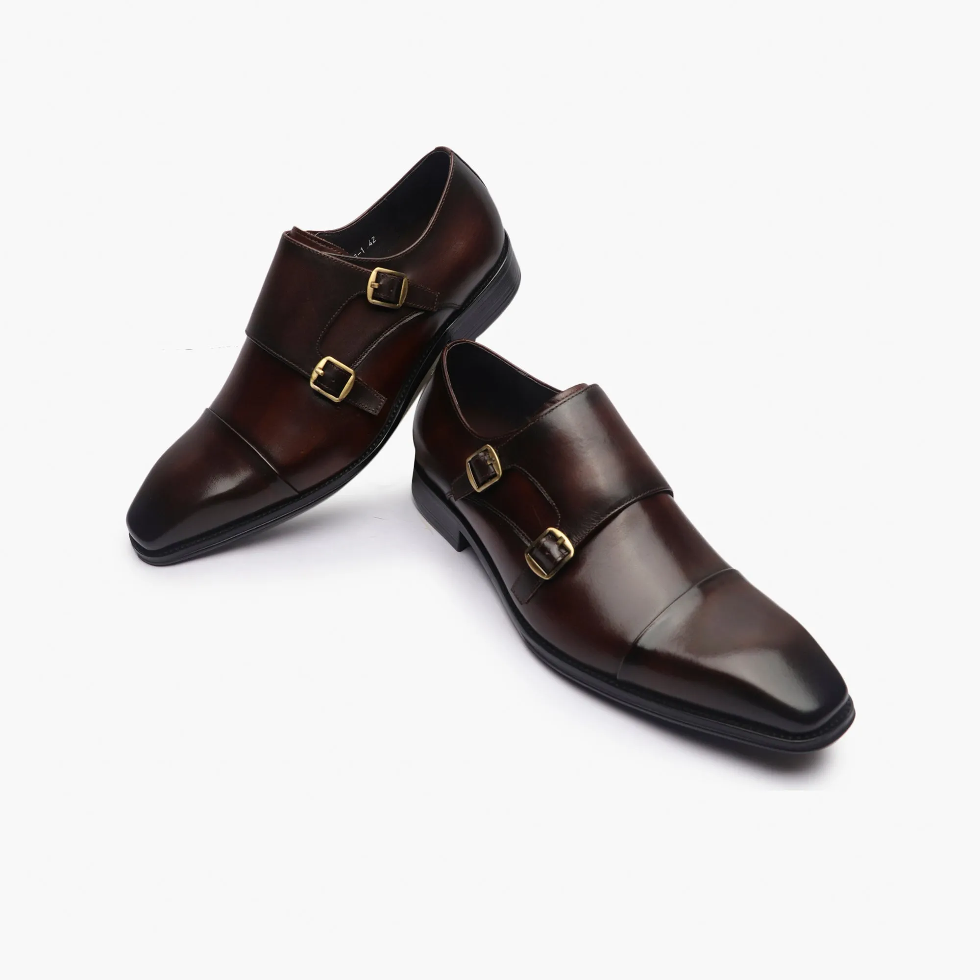Double Buckle Monk Strap Patina