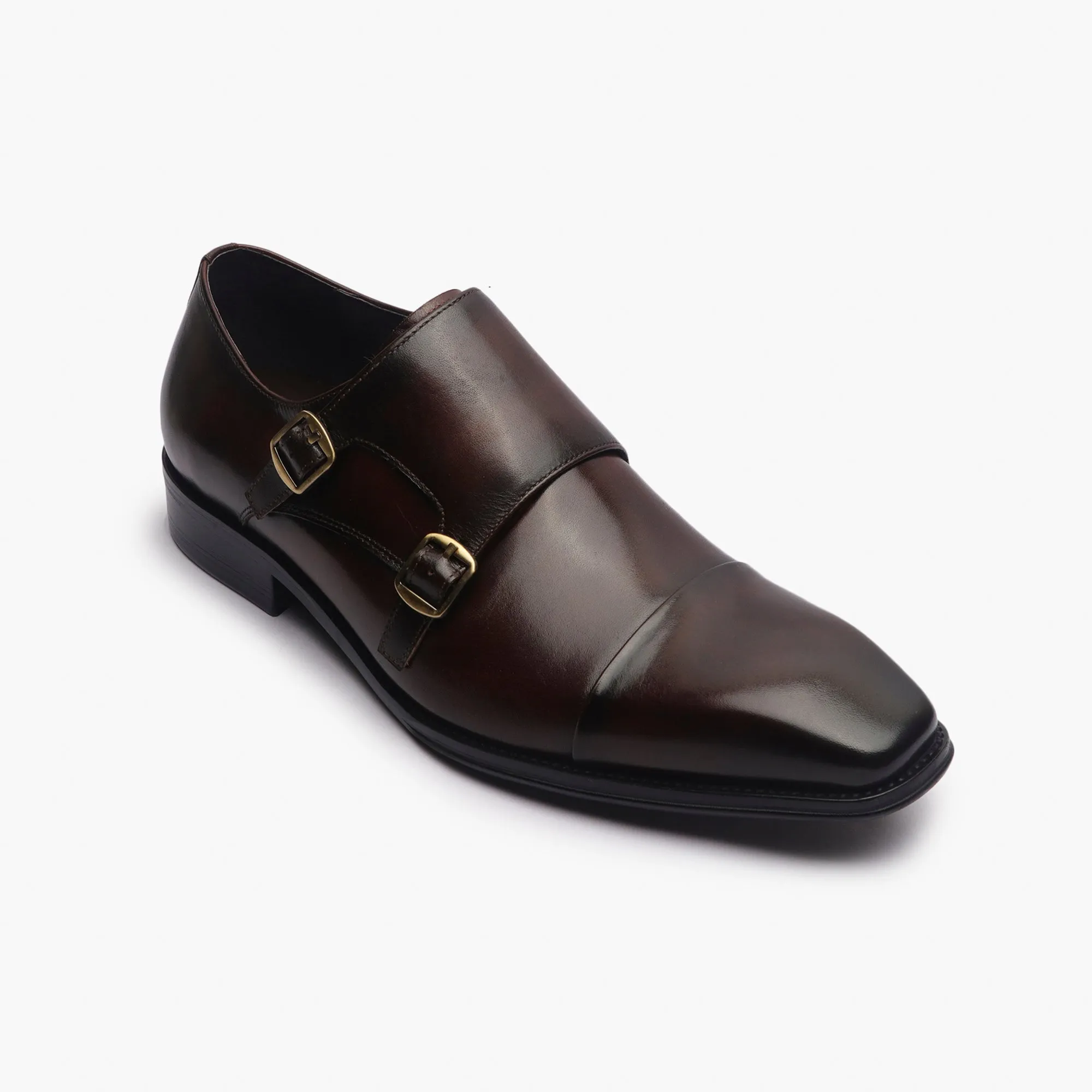 Double Buckle Monk Strap Patina