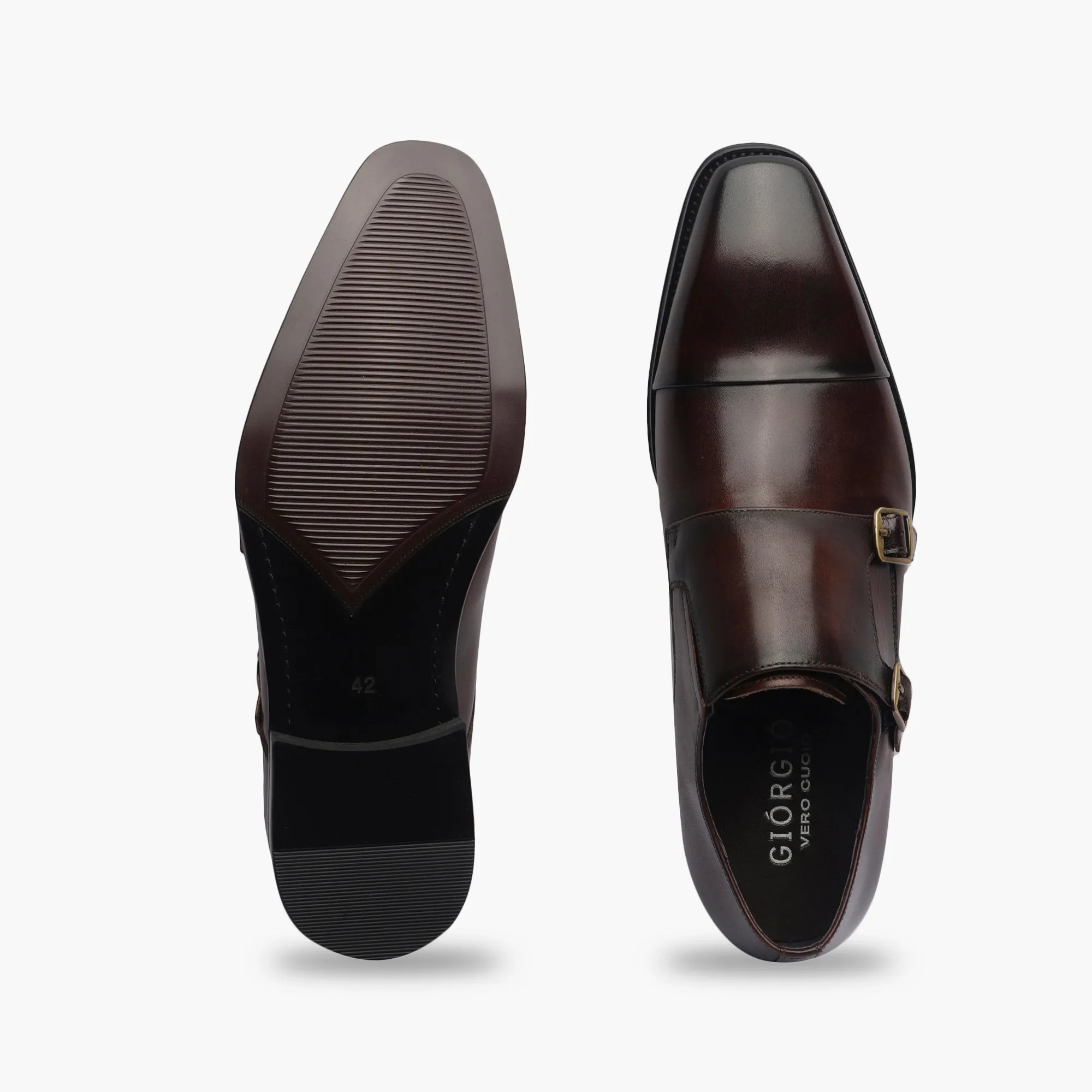 Double Buckle Monk Strap Patina