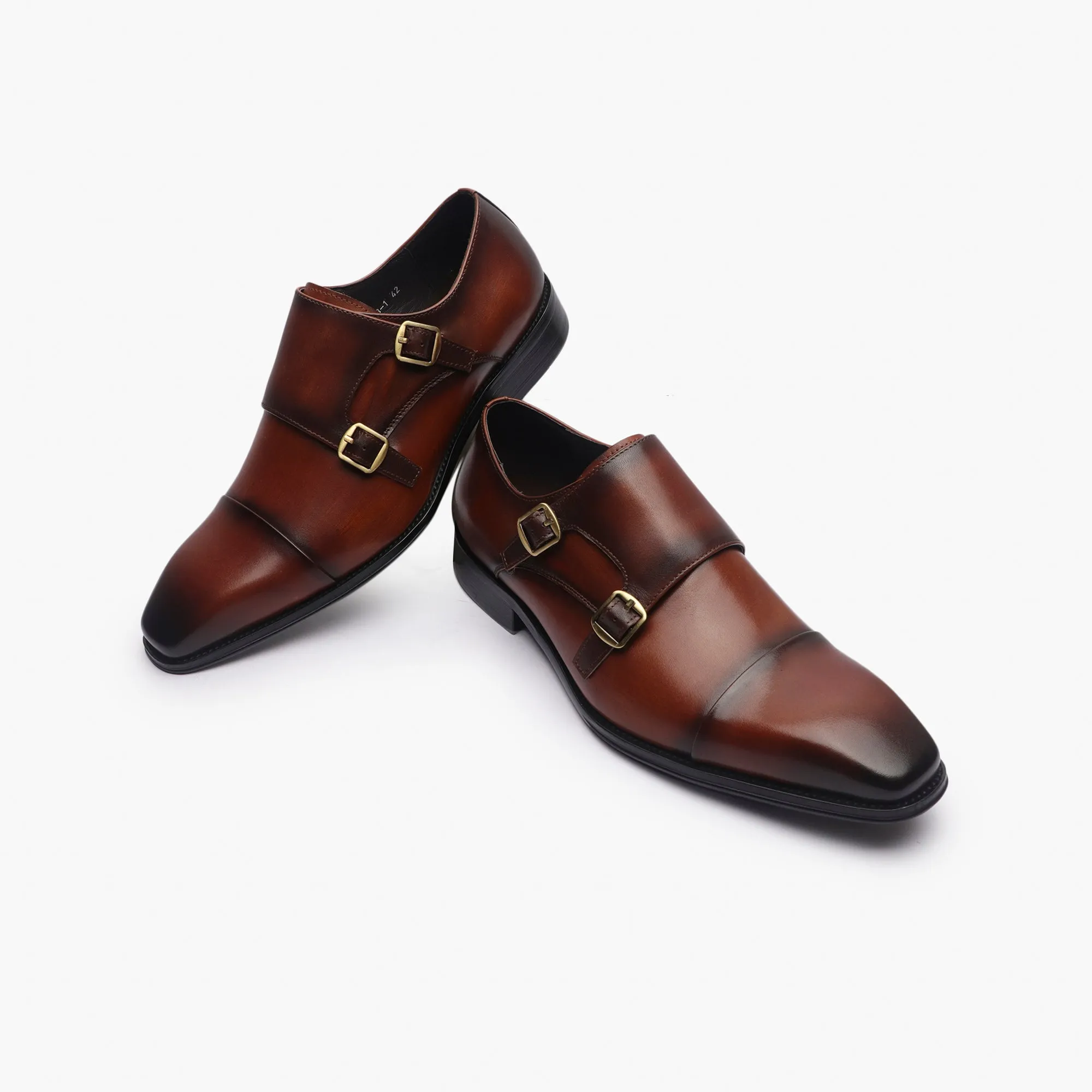 Double Buckle Monk Strap Patina