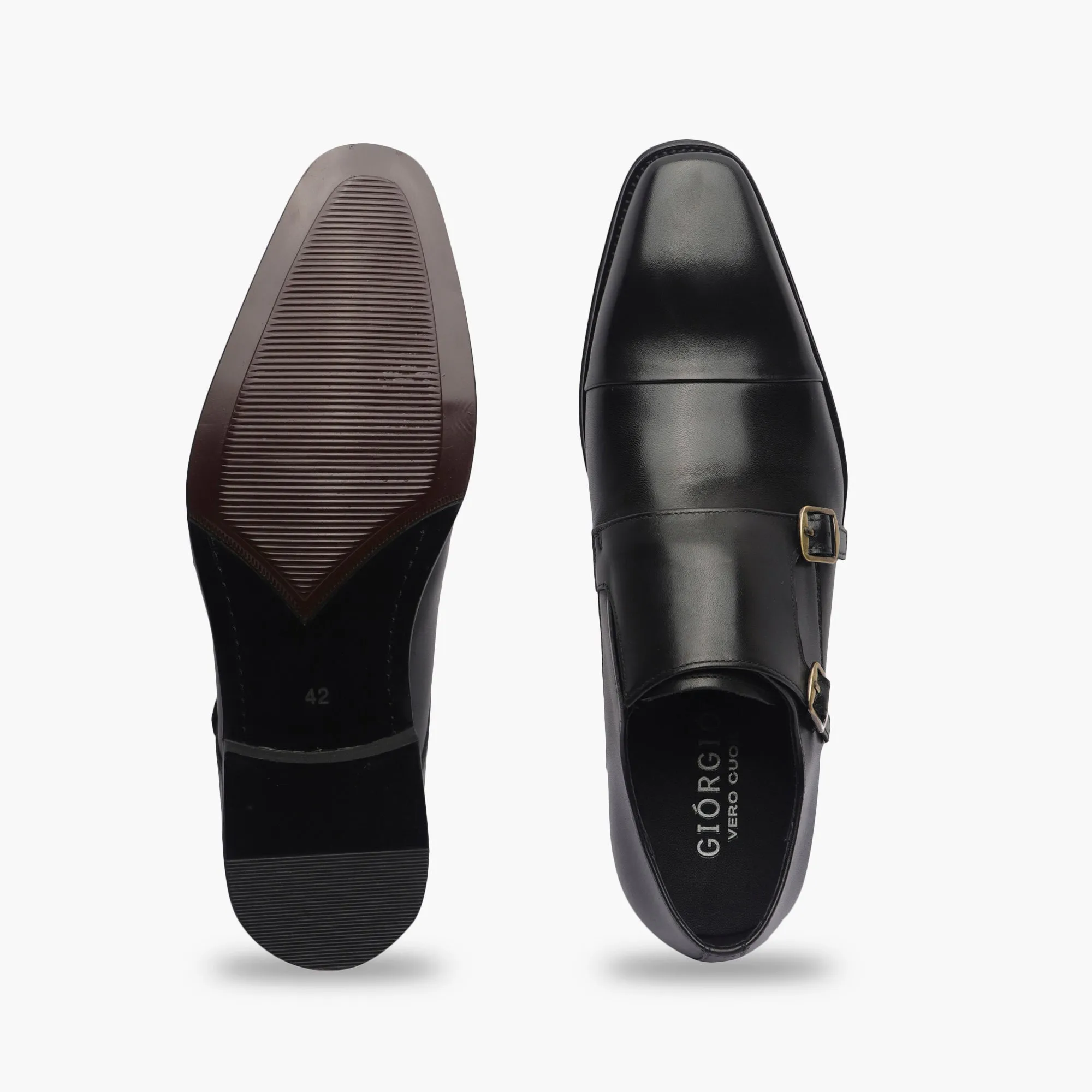 Double Buckle Monk Strap Patina