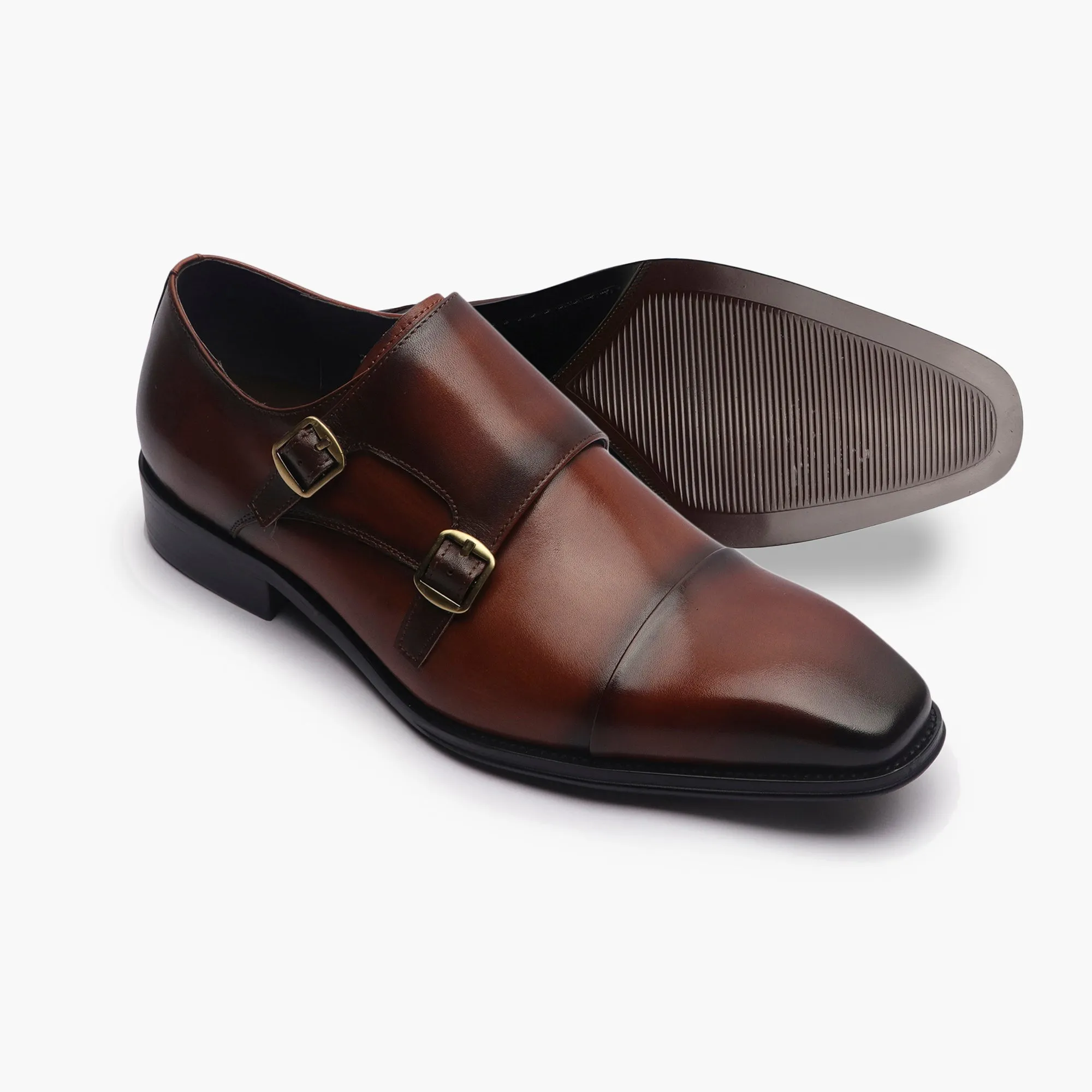 Double Buckle Monk Strap Patina