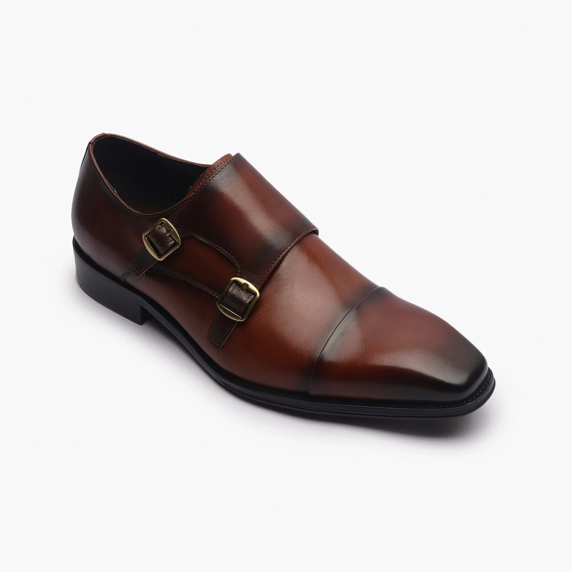 Double Buckle Monk Strap Patina