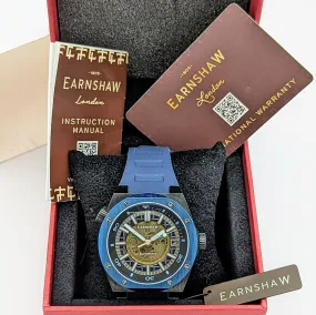 EARNSHAW Bessemer Compressor Automatic Wristwatch Mettalic Blue – BRAND NEW! In Box!