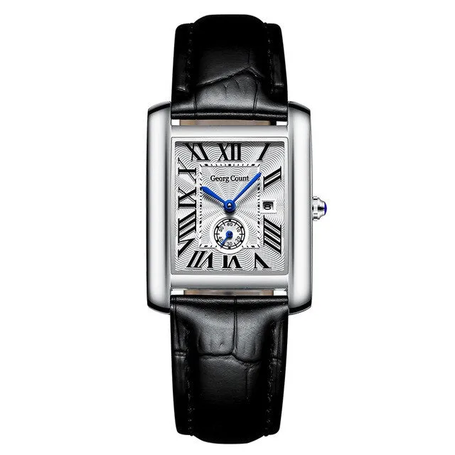 Elegant Squar Retro Roman Numeral Scale Couple Watch