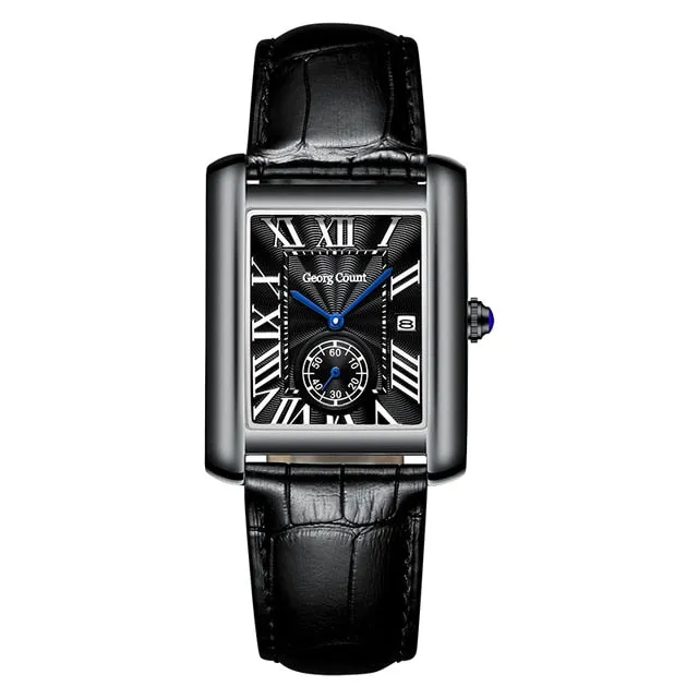 Elegant Squar Retro Roman Numeral Scale Couple Watch