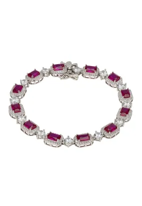 Elena Gemstone Bracelet Ruby Silver