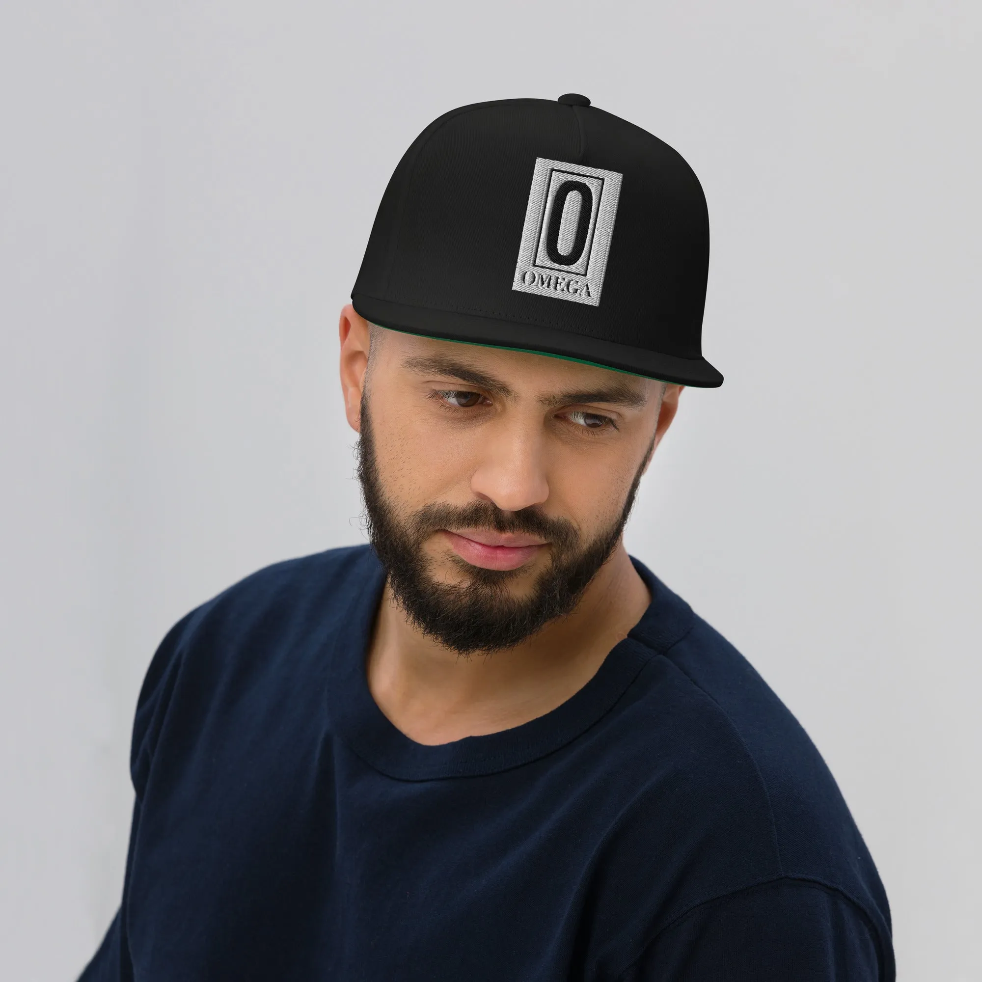 Embroidered Flat Bill Snapback Cap Black Streetwear Yupoong The Ascension High Fashion OMEGA