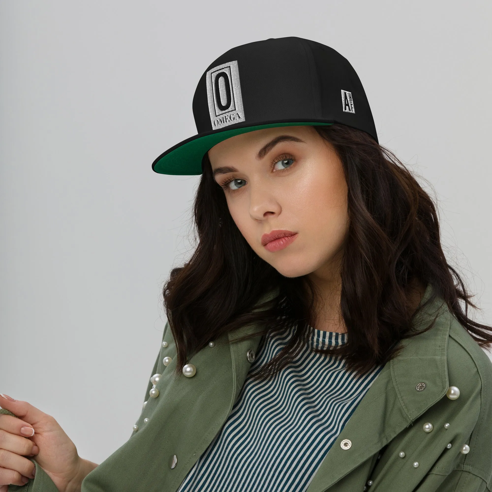 Embroidered Flat Bill Snapback Cap Black Streetwear Yupoong The Ascension High Fashion OMEGA