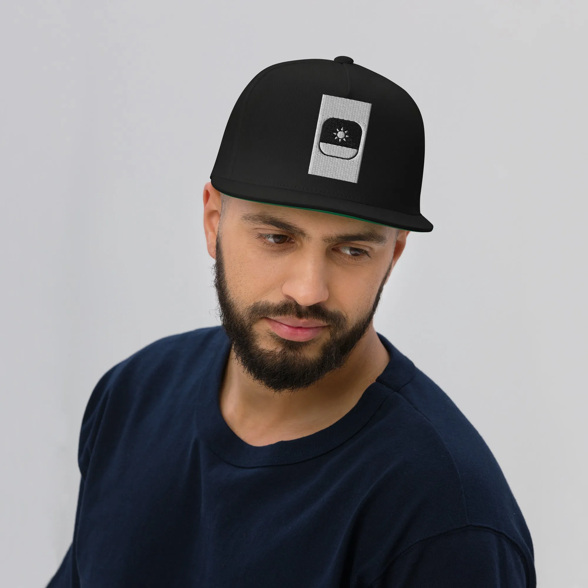 Embroidered Flat Bill Snapback Cap White Streetwear Yupoong The Ascension High Fashion WHITE SUN