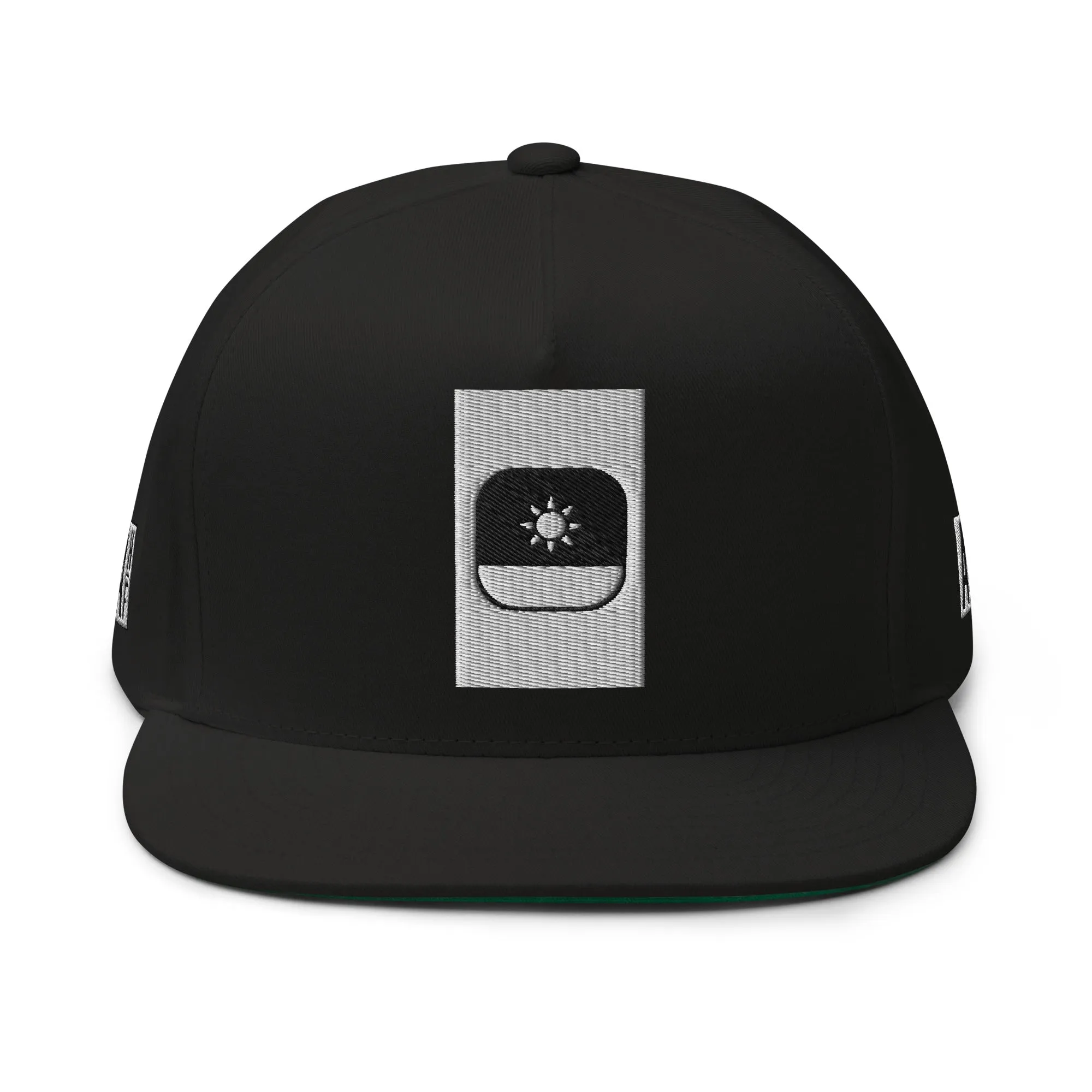 Embroidered Flat Bill Snapback Cap White Streetwear Yupoong The Ascension High Fashion WHITE SUN