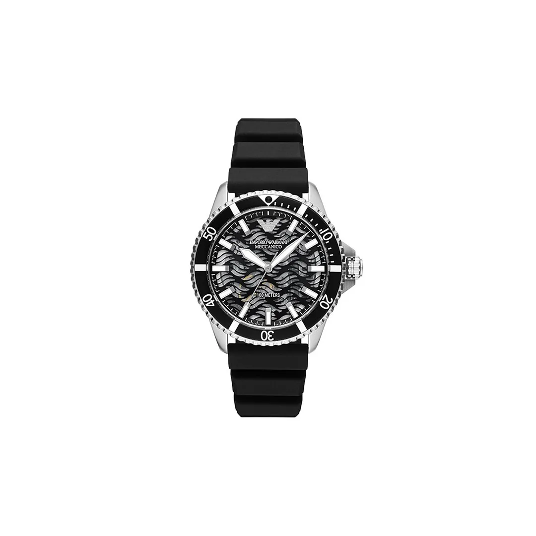 Emporio Armani Automatic Black Silicone Watch